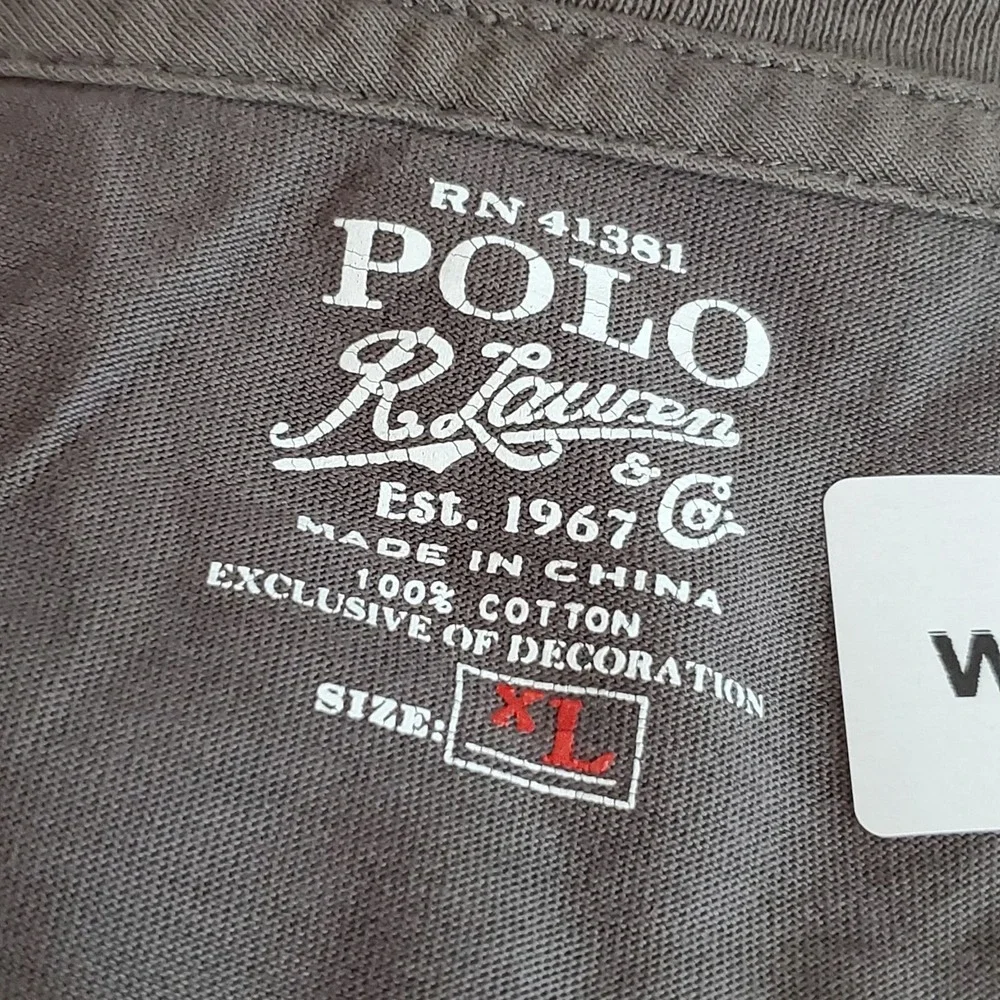 Polo Ralph Lauren Men Shirt XL Gray Embroidered Pony Pocket Short Sleeve READ